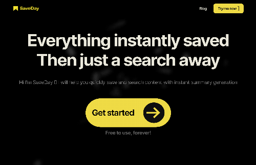 startuptile SaveDay-Everything instantly saved. Then just a search away.