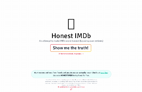 startuptile An attempt to make IMDB _more_ honest (using user reviews)-