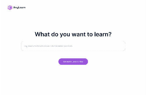 startuptile AnyLearn – learn anything via OpenAI API-