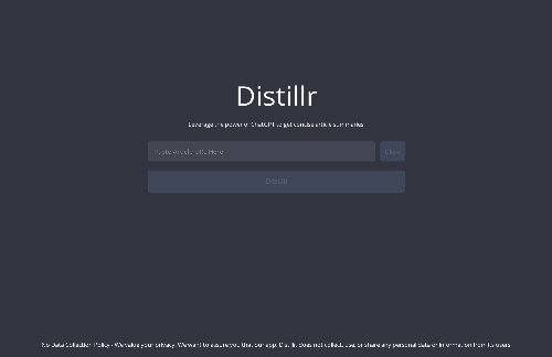 startuptile Distillr – Enter a URL for an article and get a concise summary back-