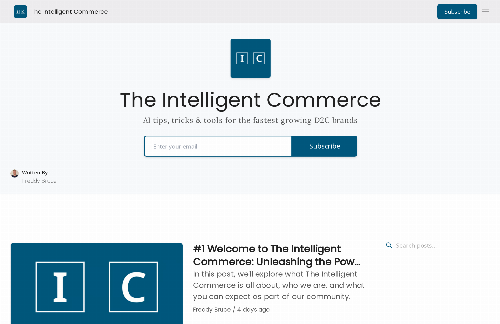 startuptile The Intelligent Commerce-Newsletter for Shopify sellers helping them adopt AI