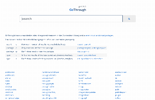 startuptile Search the Go Standard Library-