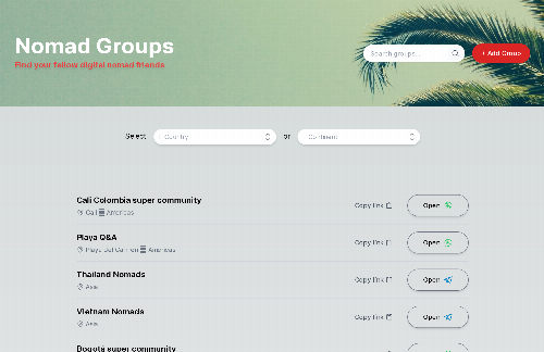 startuptile NomadGroups – a worldwide list of digital nomad group chats-