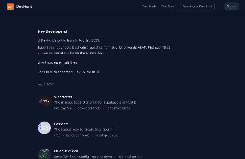startuptile Dev Hunt-Dev Hunt – The best new Dev Tools every day.