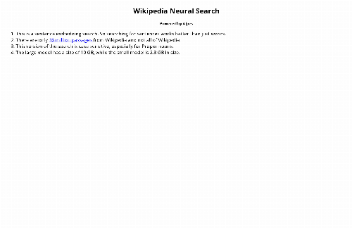 startuptile Show HN:Wikipedia vector search. 36M passages embeddings in just 2.54 GB-