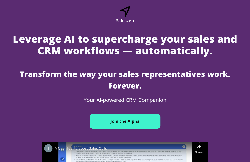 startuptile Saleszen, an AI powered Sales automation tool-