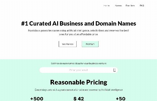 startuptile Namicious – Curated AI Business and Domain Names-