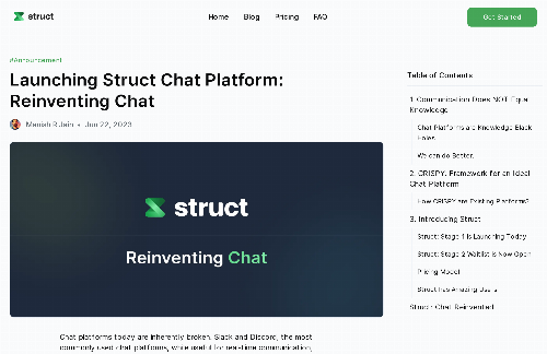 startuptile Launching Struct – Knowledge-Rich, AI-Powered Chat Platform-