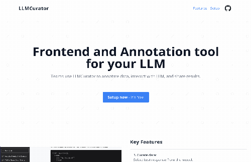 startuptile Llmcurator.io- A front end and annotation tool for LLM-