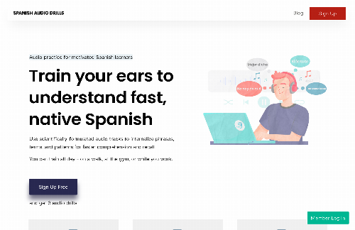 startuptile Spanish Audio Drills-Listening comprehension & recall drills for Spanish learners