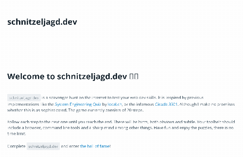 startuptile Schnitzeljagd.dev tests your web dev skills-