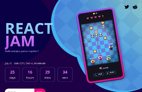 startuptile React Jam, build a game using React-