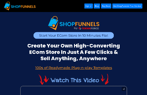 startuptile ShopFunnels-Self-hosted Ecommerce builder and online store.