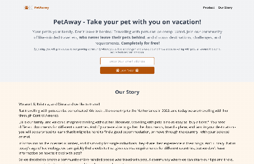 startuptile PetAway-Take your pets to travel with you!