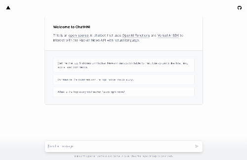 startuptile ChatHN – Chat with Hacker News using natural language-