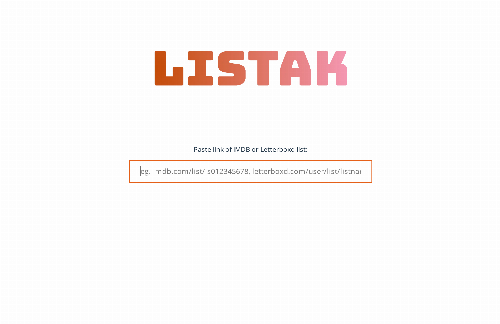 startuptile Listak – Save lists from IMDB and Letterboxd as CSV files-