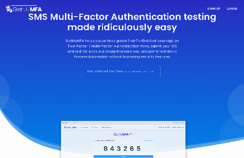 startuptile GetMyMFA-SMS Multi-Factor Authentication testing made easy