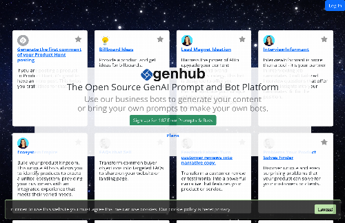 startuptile GenHub the social network for open source prompts-