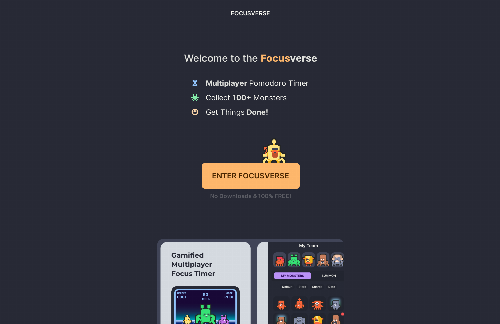 startuptile Focusverse-Gamified Multiplayer Pomodoro Timer