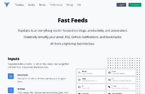 startuptile Yupdates-Fast dev-focused reader for RSS/GitHub/email/bookmarks