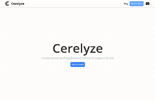 startuptile Cerelyze: Implement research papers into code 100x faster(Desktop only)-