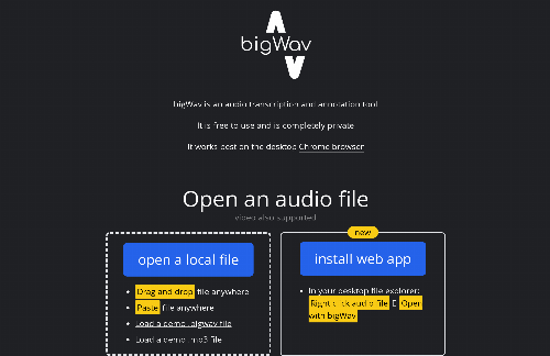 startuptile bigwav.app – Transcription and Annotation using just a web browser-