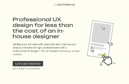 startuptile Lightning UX-Professional UX design services as a monthly subscription.