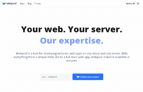 startuptile Webpod – deploy Next.js to your own server-