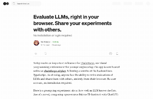 startuptile Evaluate LLMs, right in the browser. Share your experiments as links-