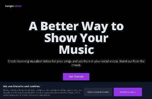 startuptile Banger.show – Create colorful visuals for your songs in seconds-